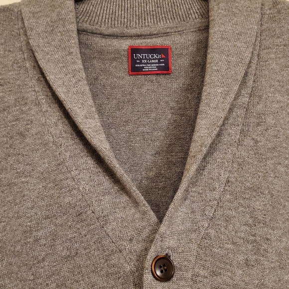 UNTUCKit Merino Wool Blend Costa Shawl Collar Cardigan - Picture 3 of 4